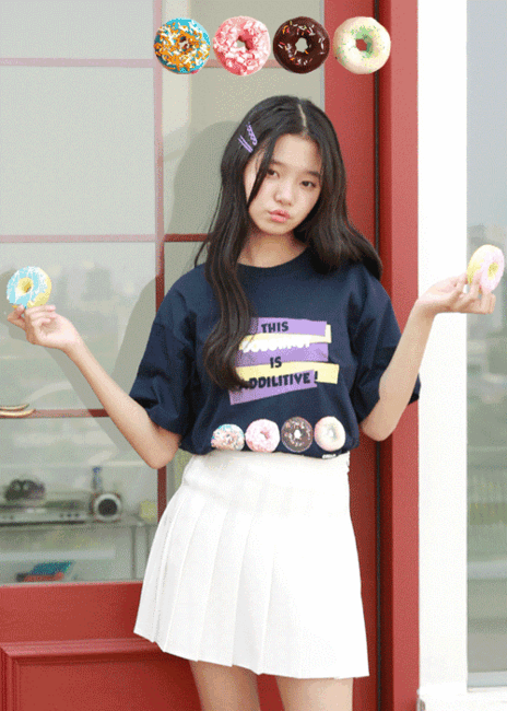 [쥬니텐]달달도넛 티셔츠(민트,네이비)